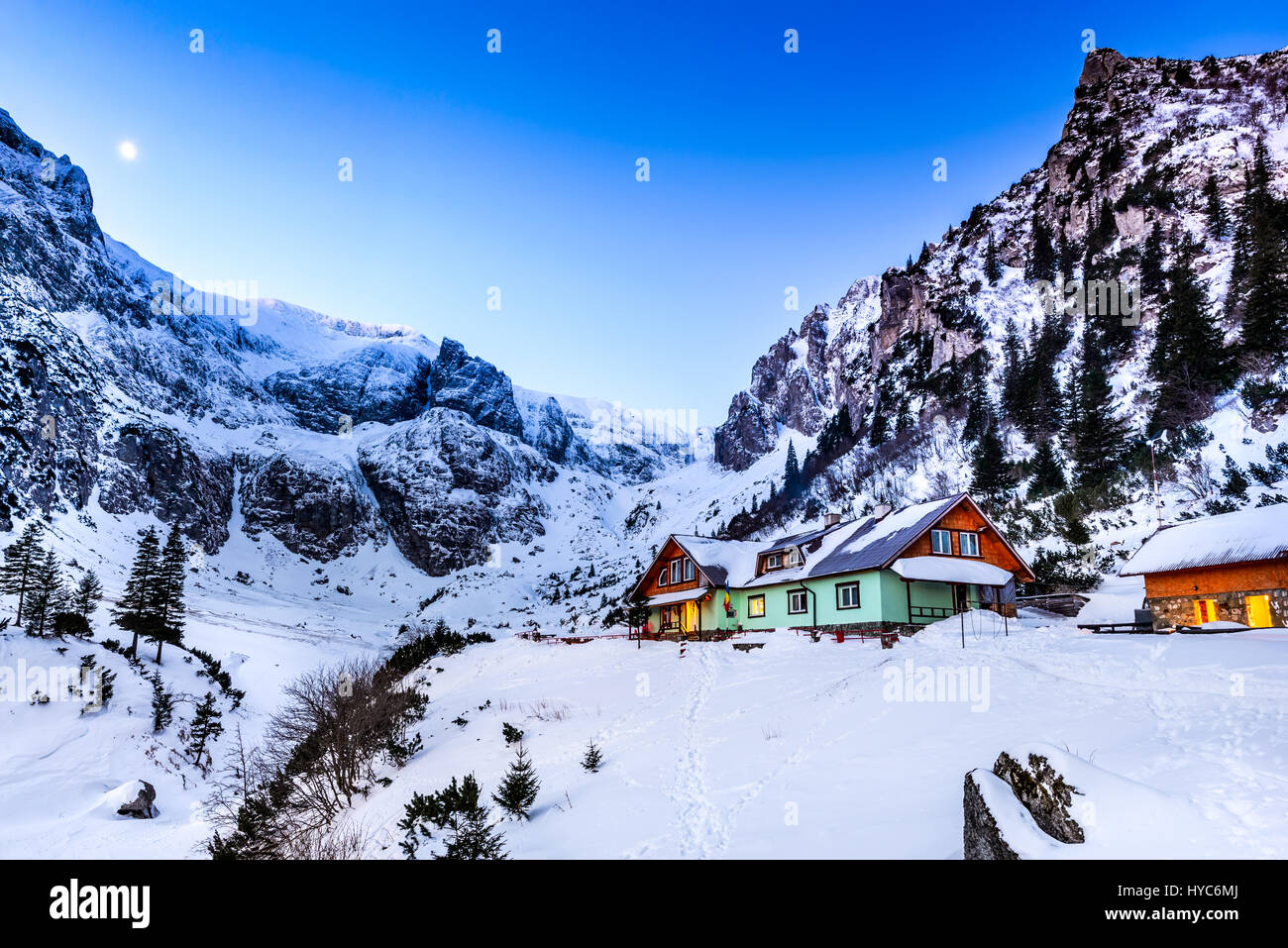 Carpathian mountains at twilight