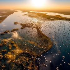 Danube river at sunset