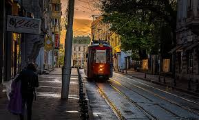 Tram in Iași at night